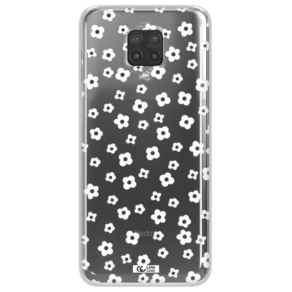 Five Petal White Flower Xiaomi Note 9 Pro Clear TPU Case
