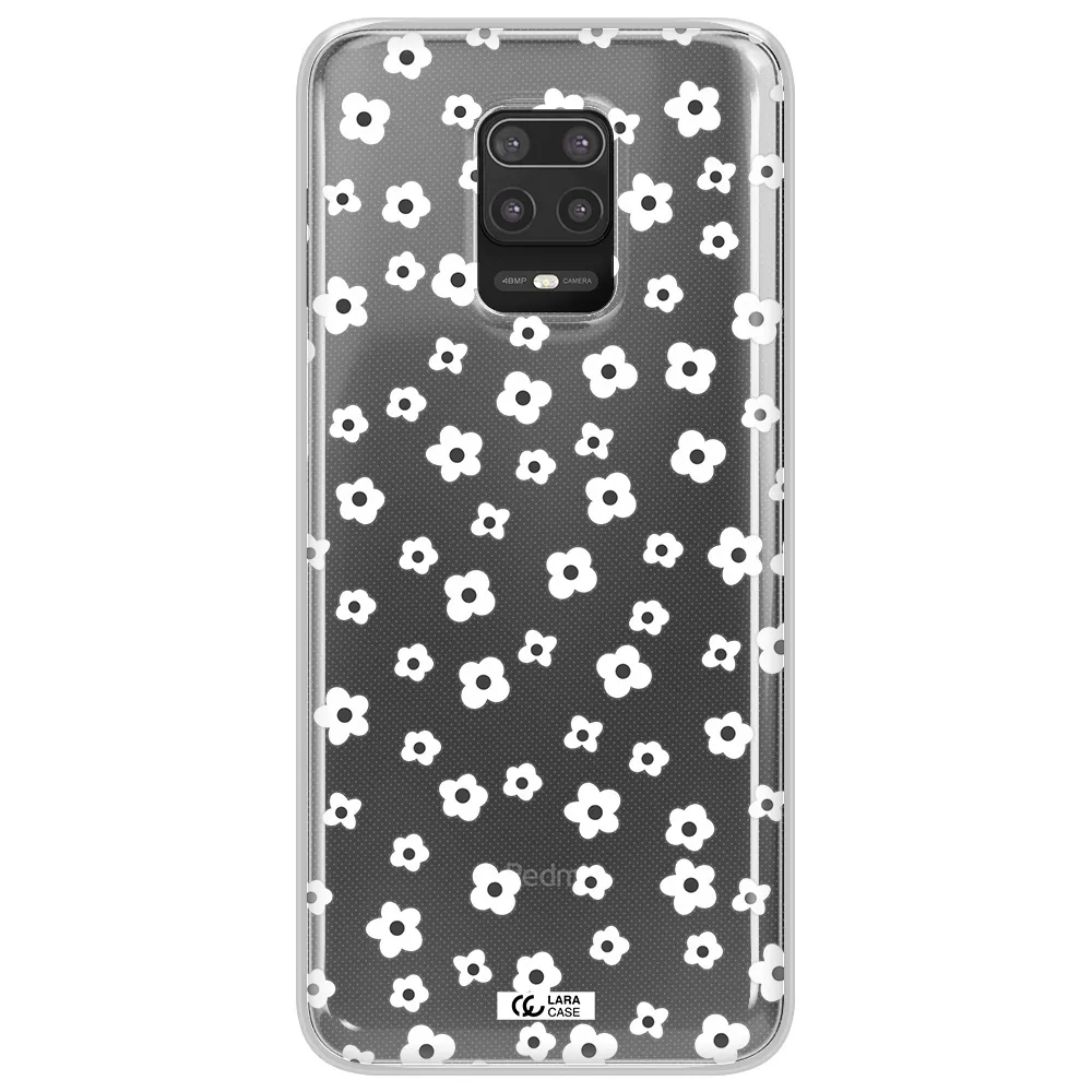 Five Petal White Flower Xiaomi Note 9S Clear TPU Case