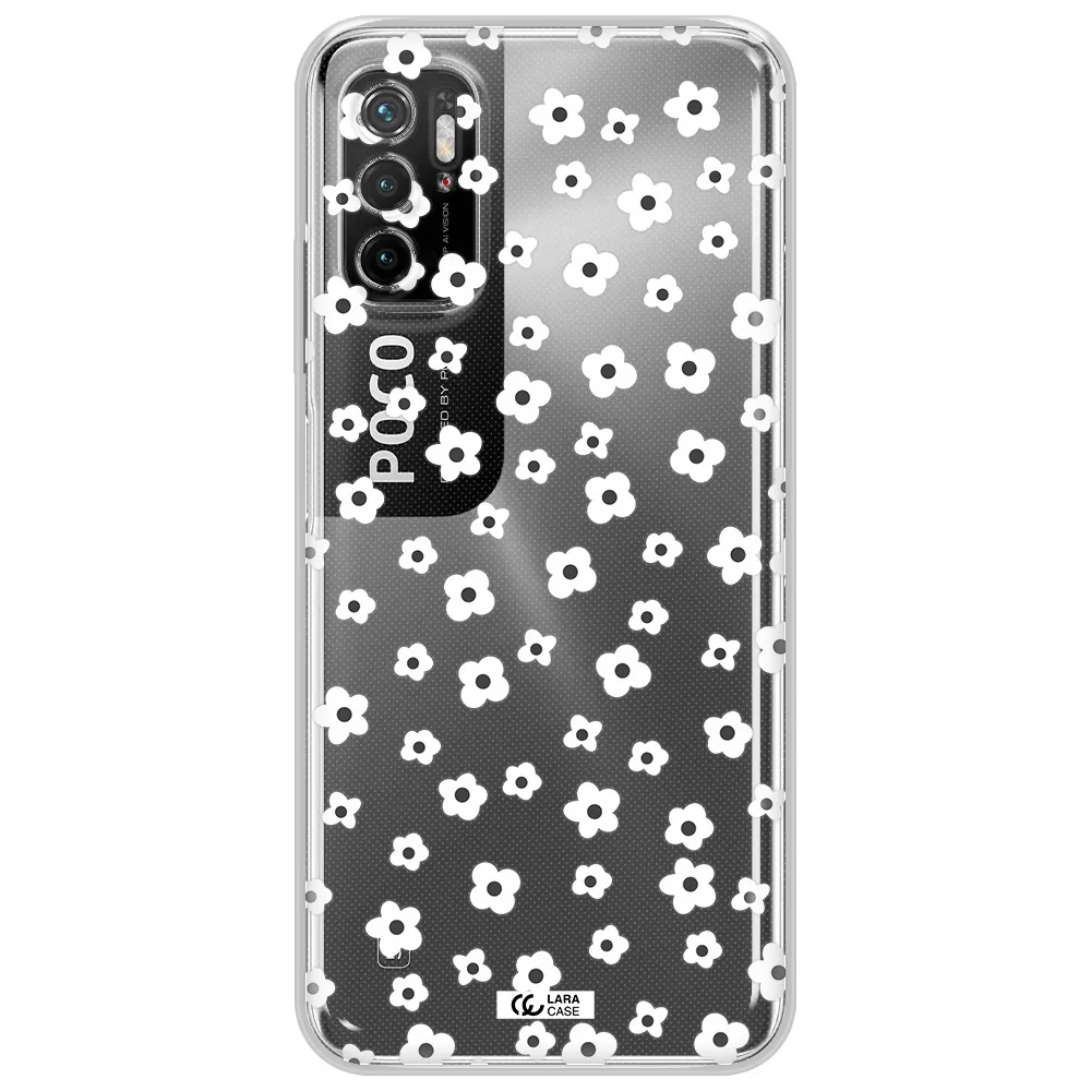 Five Petal White Flower Xiaomi Poco M3 Pro Clear Tpu Case
