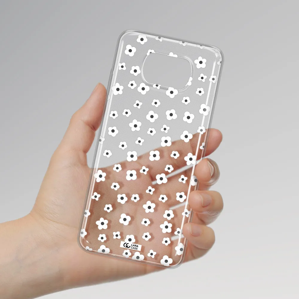 Five Petal White Flower Xiaomi Poco X3 Clear TPU Case