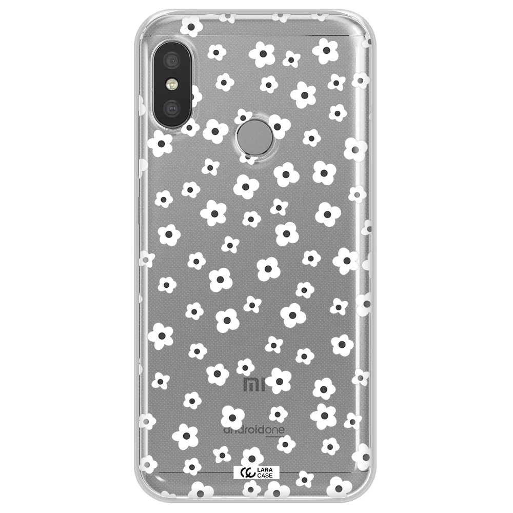 Five Petal White Flower Xiaomi Redmi 6 Pro Clear TPU Case