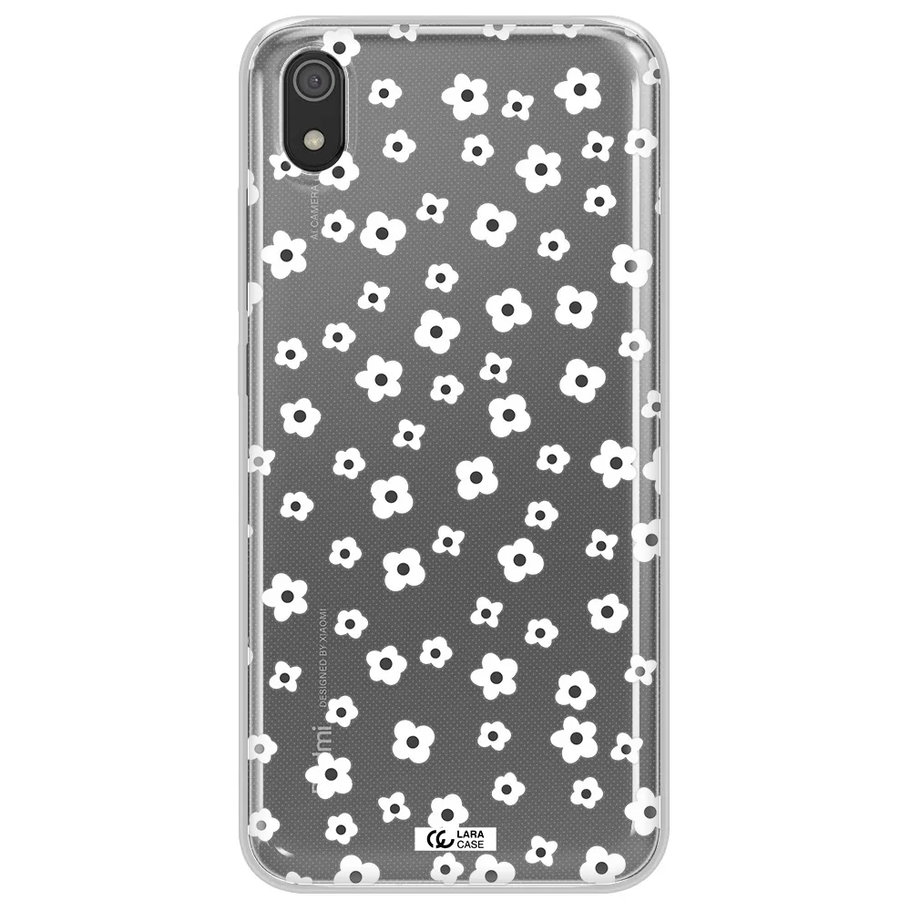 Five Petal White Flower Xiaomi Redmi 7A Clear TPU Case