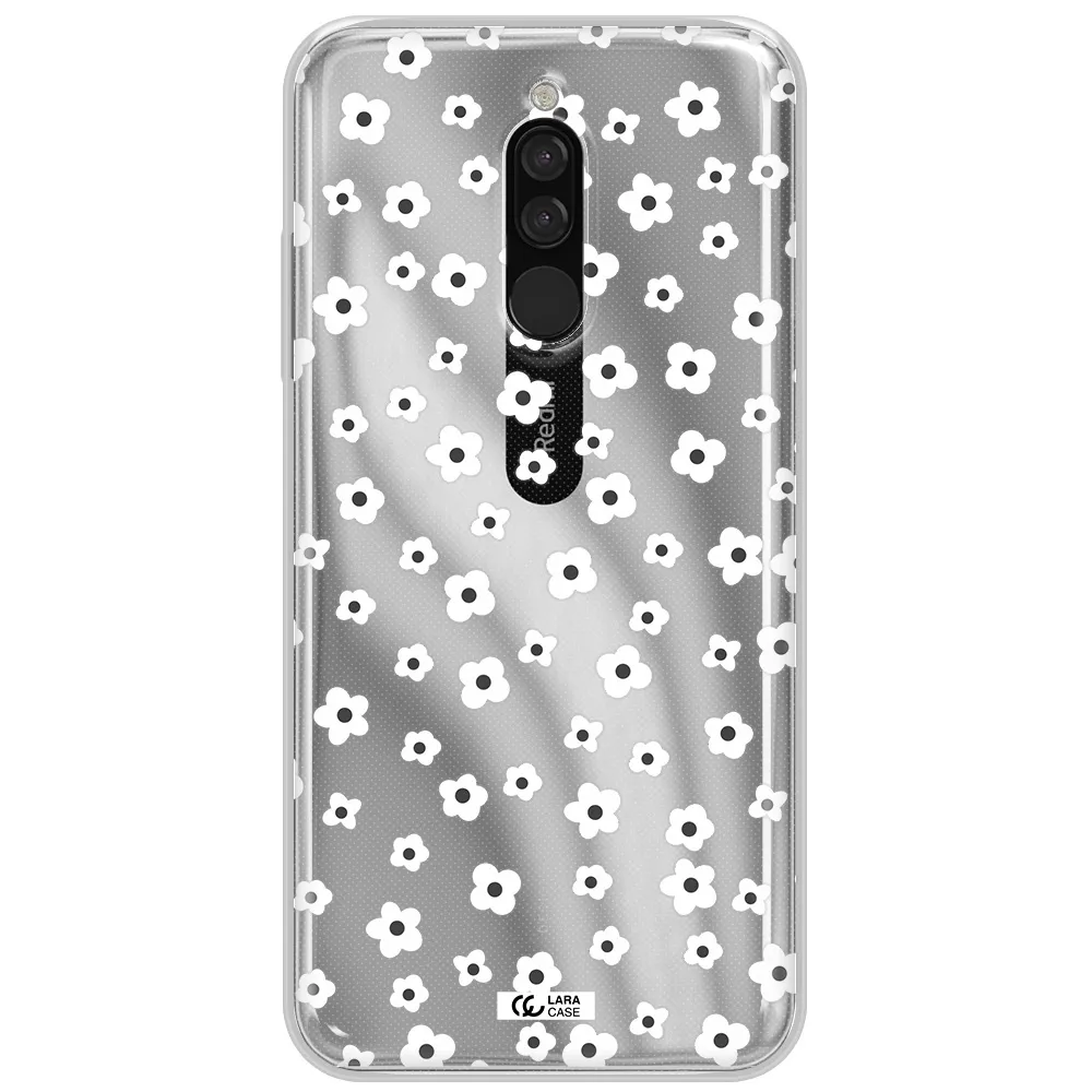 Five Petal White Flower Xiaomi Redmi 8 Clear Tpu Case