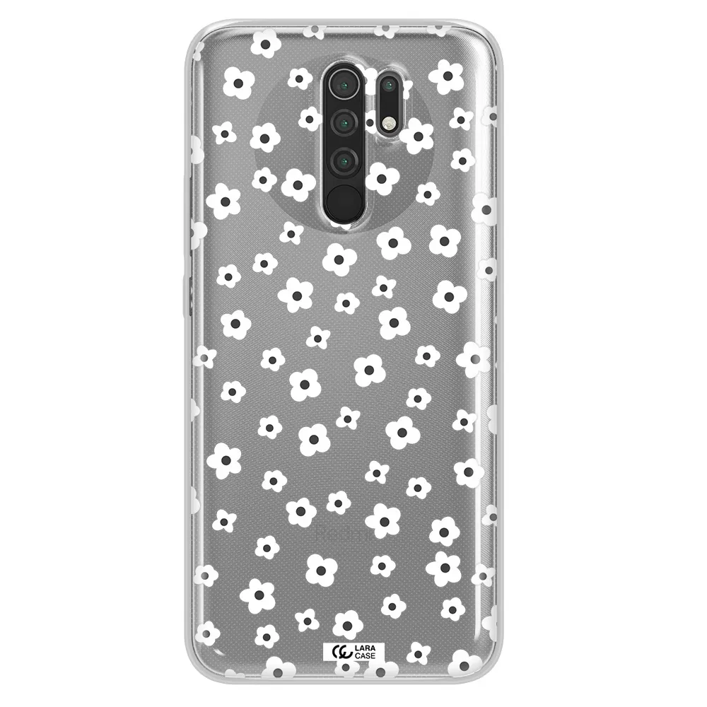 Five Petal White Flower Xiaomi Redmi 9 Clear TPU Case
