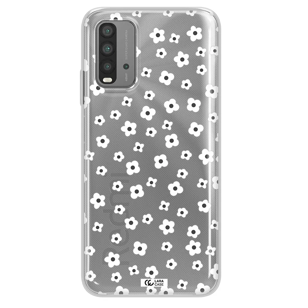 Five Petal White Flower Xiaomi Redmi 9T Clear TPU Case