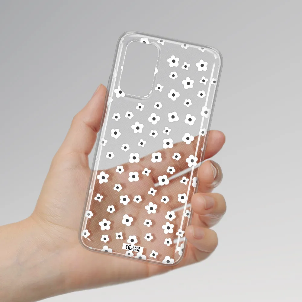 Five Petal White Flower Xiaomi Redmi 9T Clear TPU Case