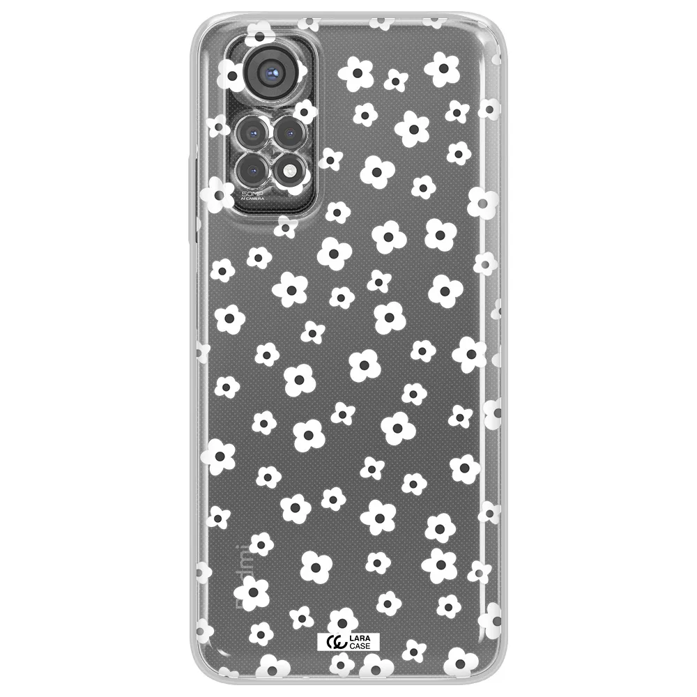 Five Petal White Flower Xiaomi Redmi Note 11S Clear Tpu Case