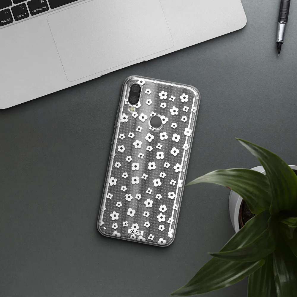 Five Petal White Flower Xiaomi Redmi Note 7 Clear TPU Case