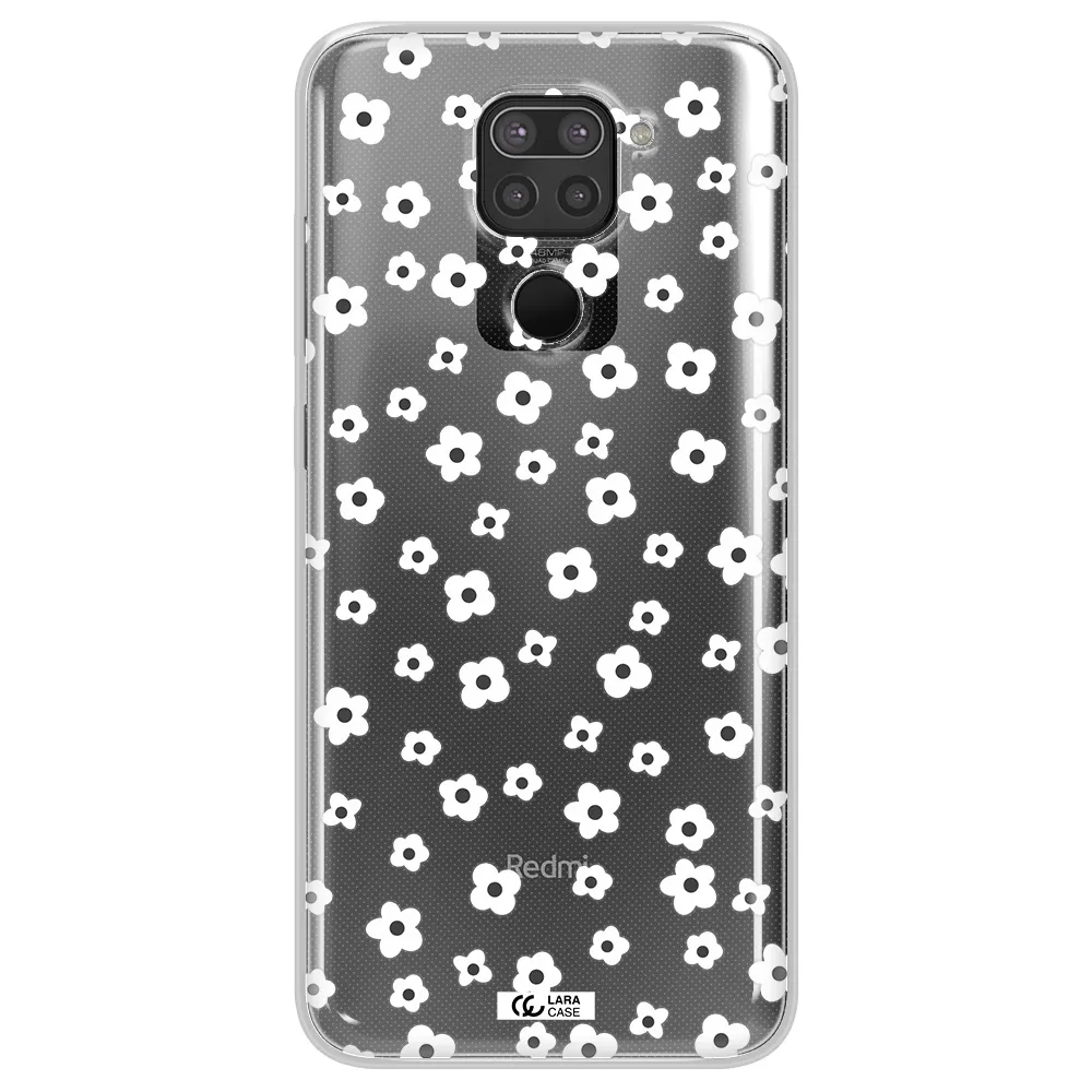 Five Petal White Flower Xiaomi Redmi Note 9 Clear TPU Case