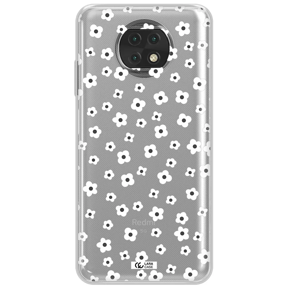 Five Petal White Flower Xiaomi Redmi Note 9T Clear Tpu Case