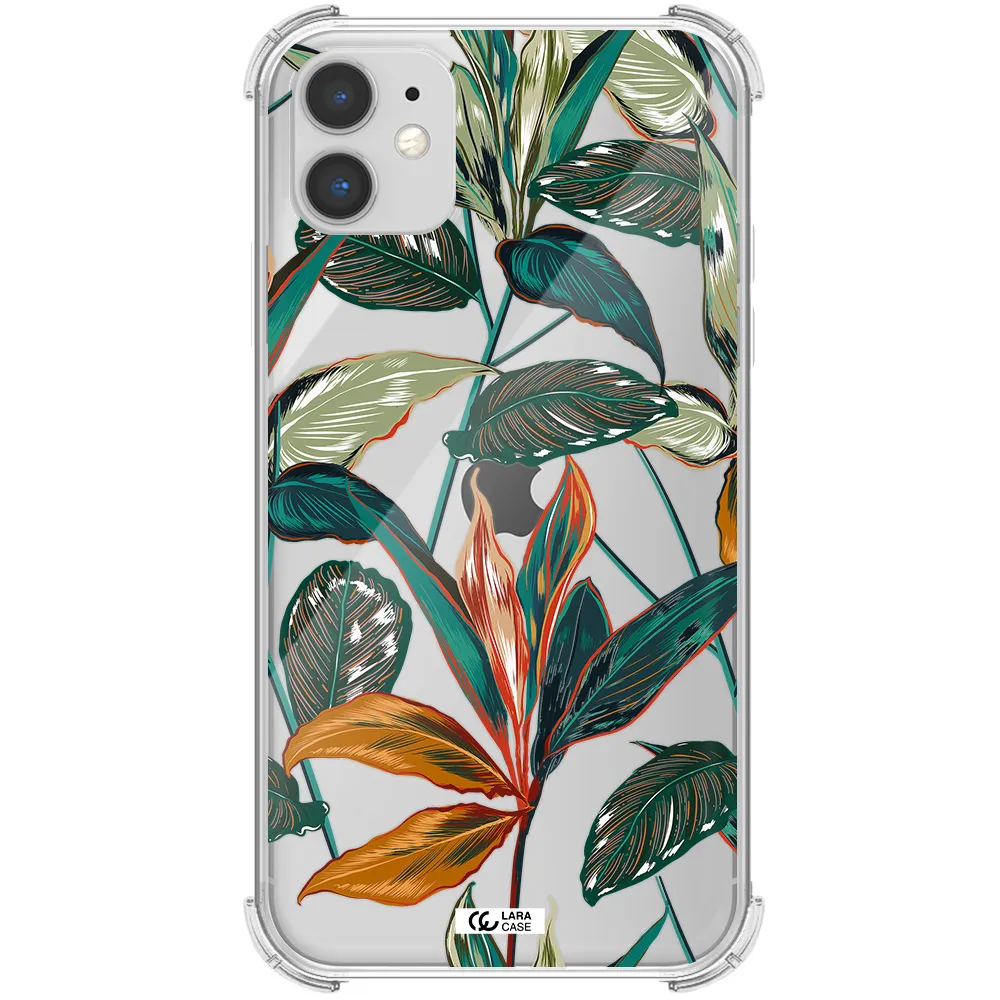 Colorful Tropical Leaves Apple iPhone 11 Clear PC Case