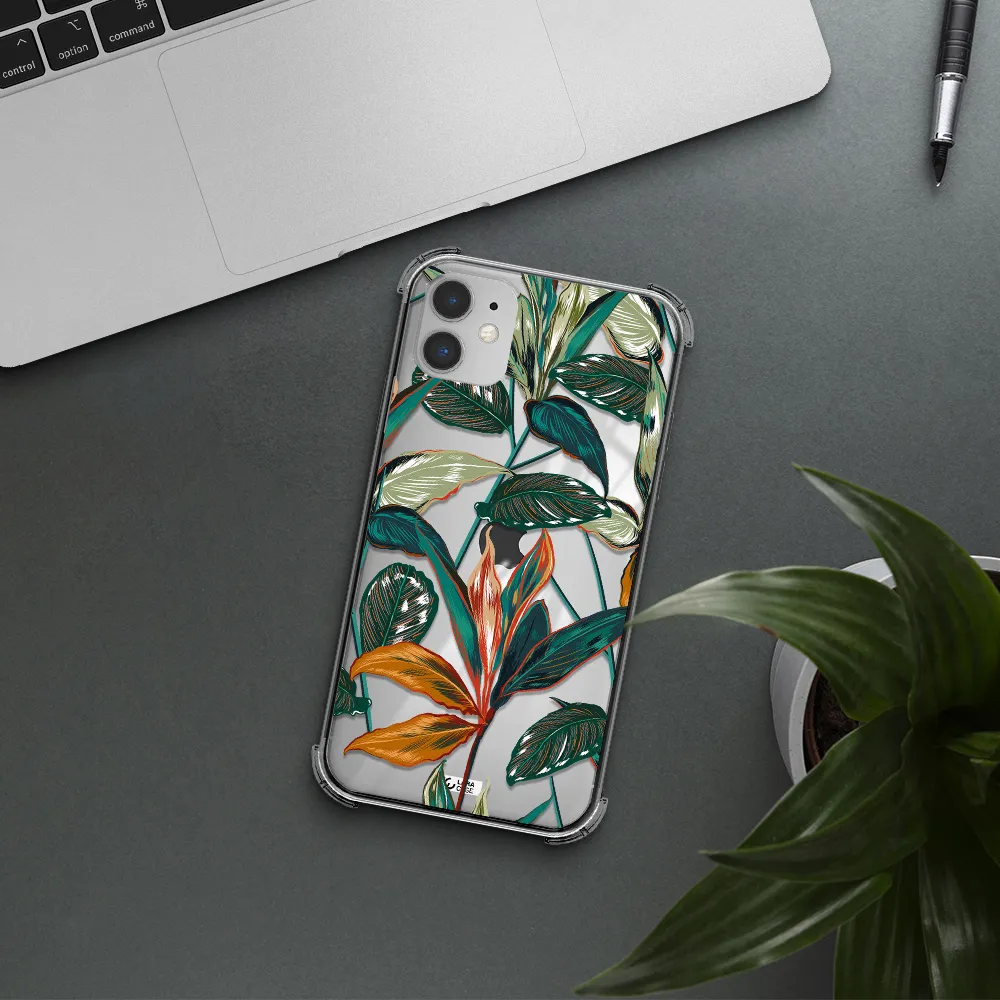 Colorful Tropical Leaves Apple iPhone 11 Clear PC Case