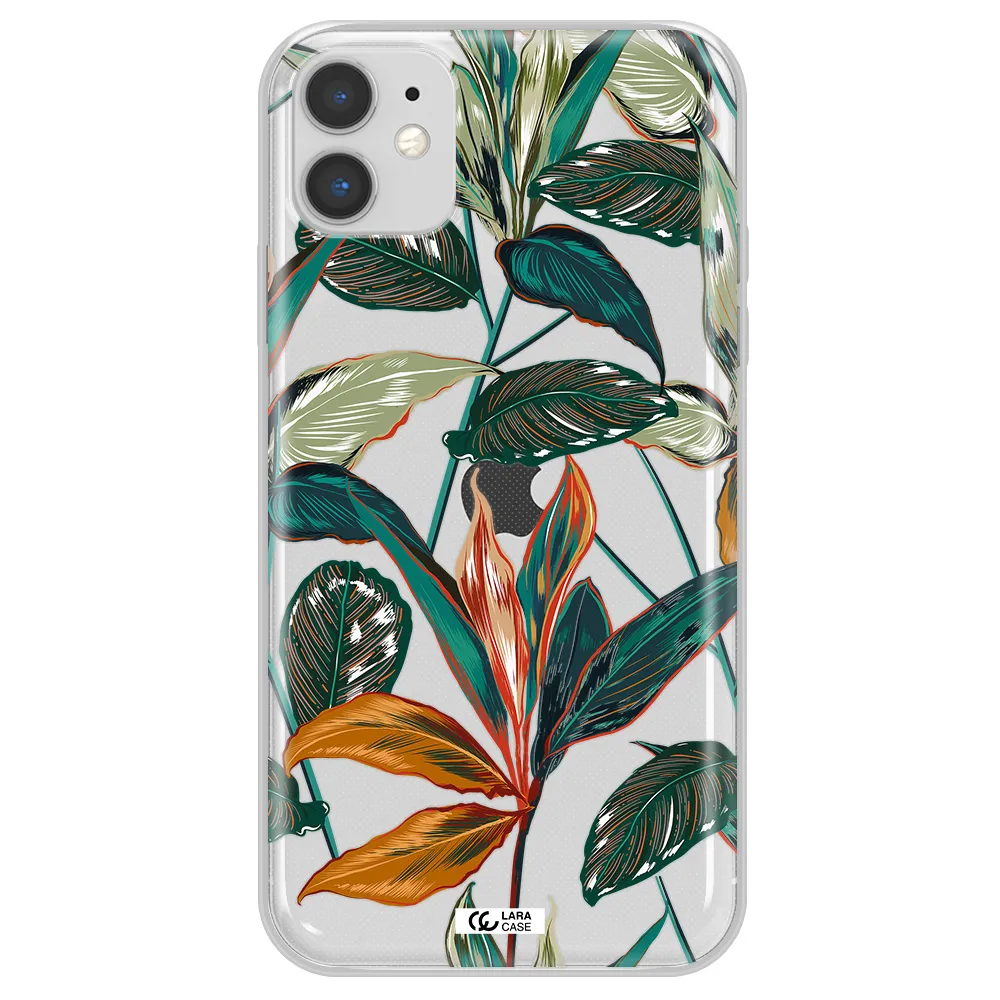 Colorful Tropical Leaves Apple iPhone 11 Clear TPU Case