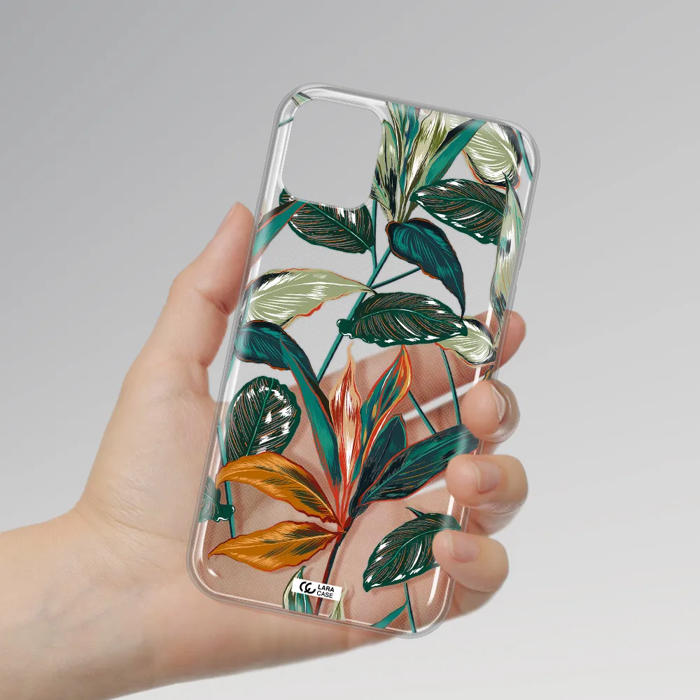 Colorful Tropical Leaves Apple iPhone 11 Clear TPU Case