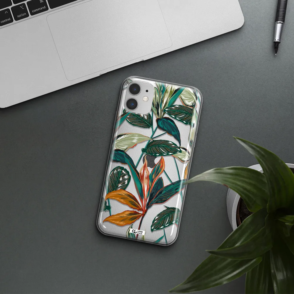 Colorful Tropical Leaves Apple iPhone 11 Clear TPU Case