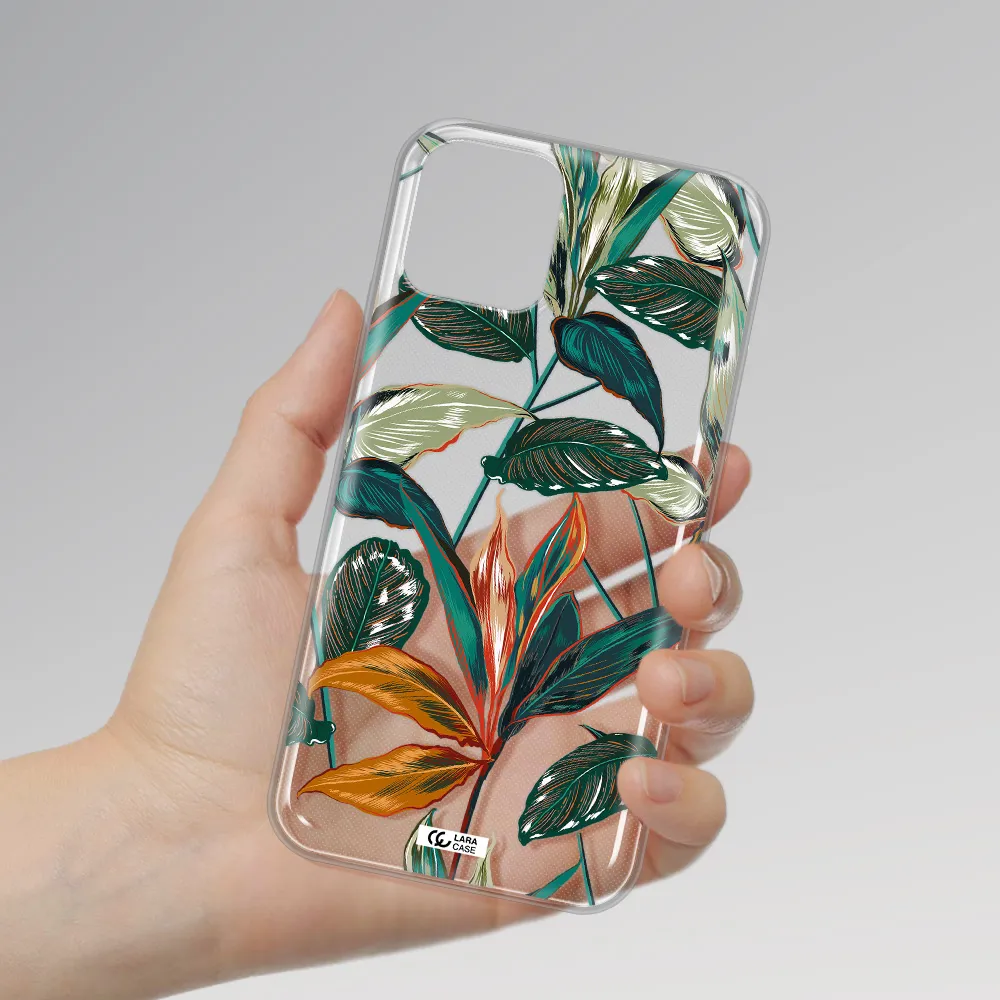 Colorful Tropical Leaves Apple iPhone 11 pro Clear TPU Case
