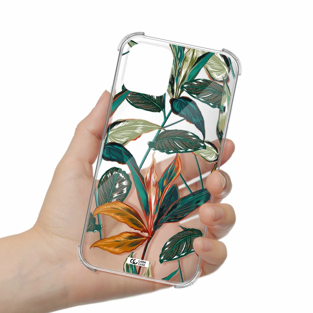 Colorful Tropical Leaves Apple iPhone 11 pro max Clear PC Case
