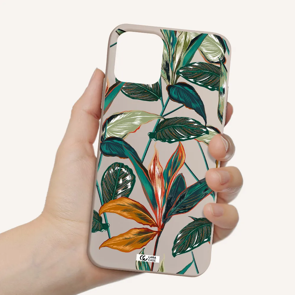 Colorful Tropical Leaves Apple iPhone 11 pro max Silicone Stone Case