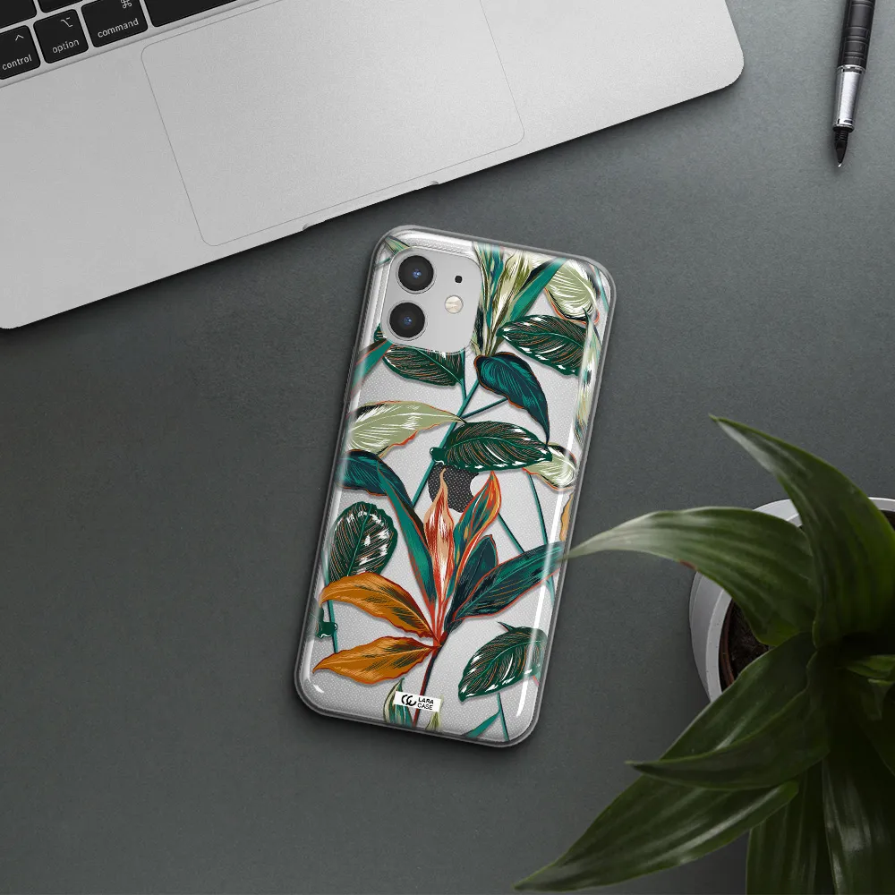 Colorful Tropical Leaves Apple iPhone 12 mini Clear TPU Case
