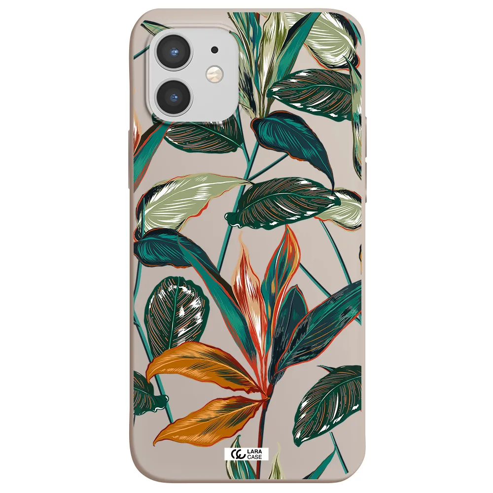 Colorful Tropical Leaves Apple iPhone 12 mini Silicone Stone Case