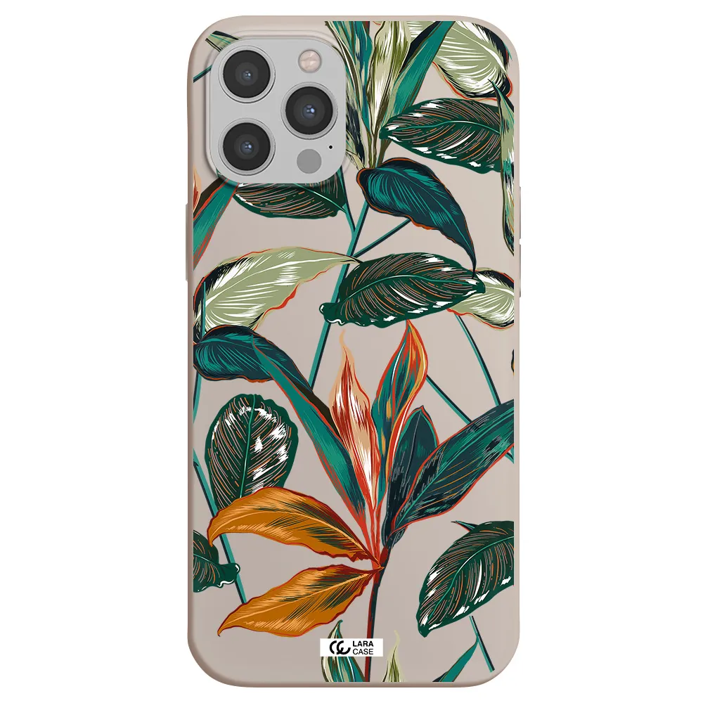 Colorful Tropical Leaves Apple iPhone 12 pro Silicone Stone Case