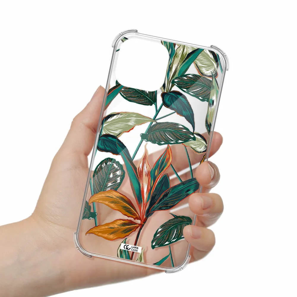 Colorful Tropical Leaves Apple iPhone 13 Clear PC Case
