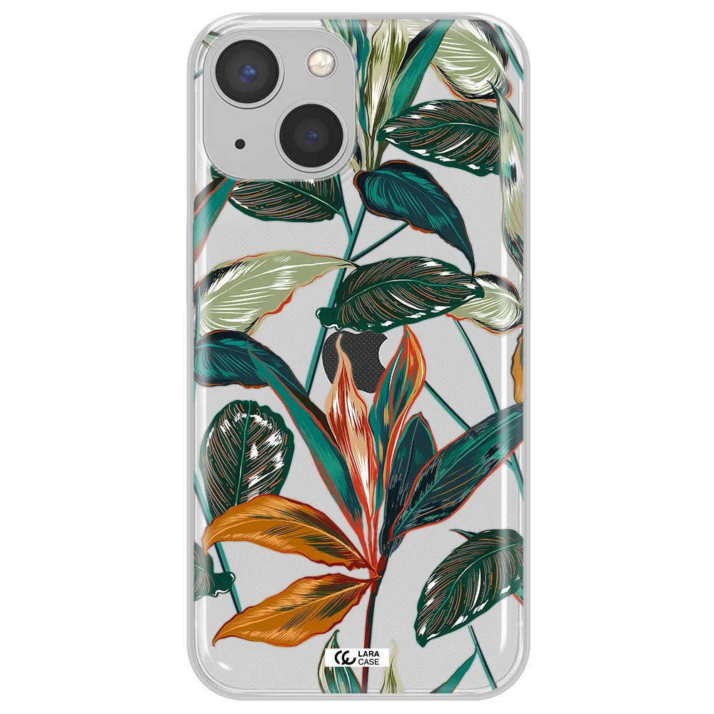Colorful Tropical Leaves Apple iPhone 13 Clear TPU Case