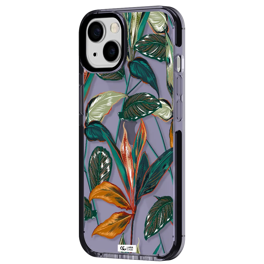 Colorful Tropical Leaves Apple iPhone 13 impact Lilac Case