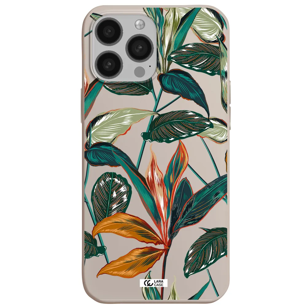 Colorful Tropical Leaves Apple iPhone 13 Pro Max Silicone Stone Case