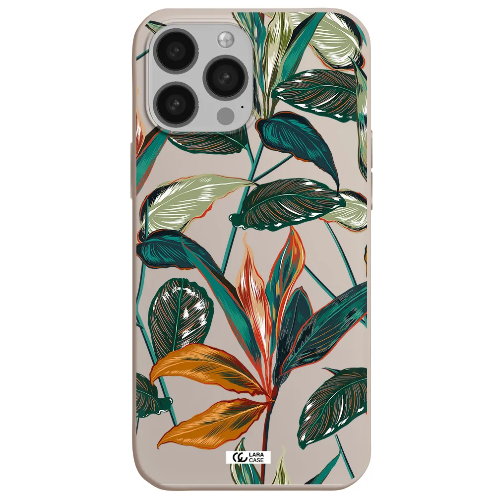 Colorful Tropical Leaves Apple iPhone 13 Pro Silicone Stone Case
