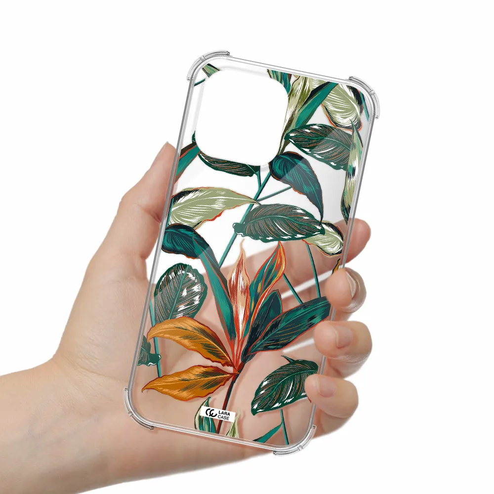 Colorful Tropical Leaves Apple iPhone 14 pro Clear PC Case