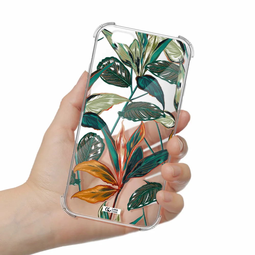 Colorful Tropical Leaves Apple iPhone 6 Clear PC Case