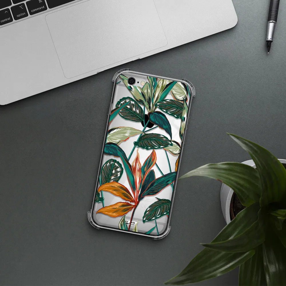 Colorful Tropical Leaves Apple iPhone 6 Clear PC Case