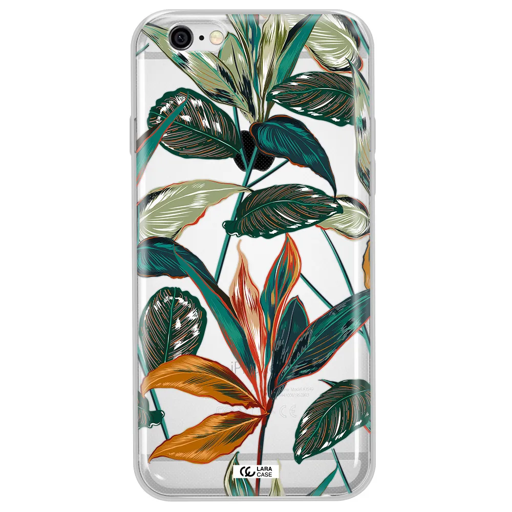 Colorful Tropical Leaves Apple iPhone 6 Clear TPU Case
