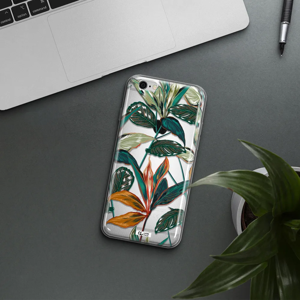Colorful Tropical Leaves Apple iPhone 6 Clear TPU Case