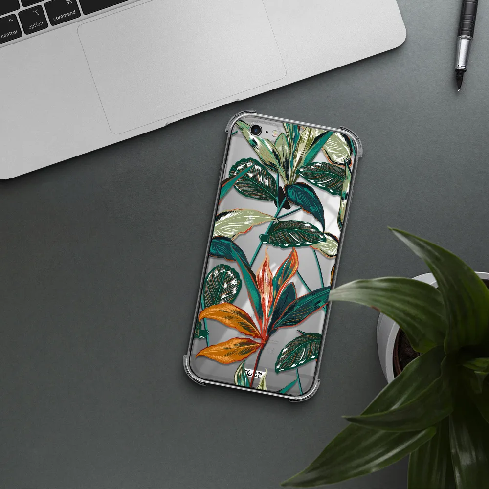 Colorful Tropical Leaves Apple iPhone 6 s plus Clear PC Case
