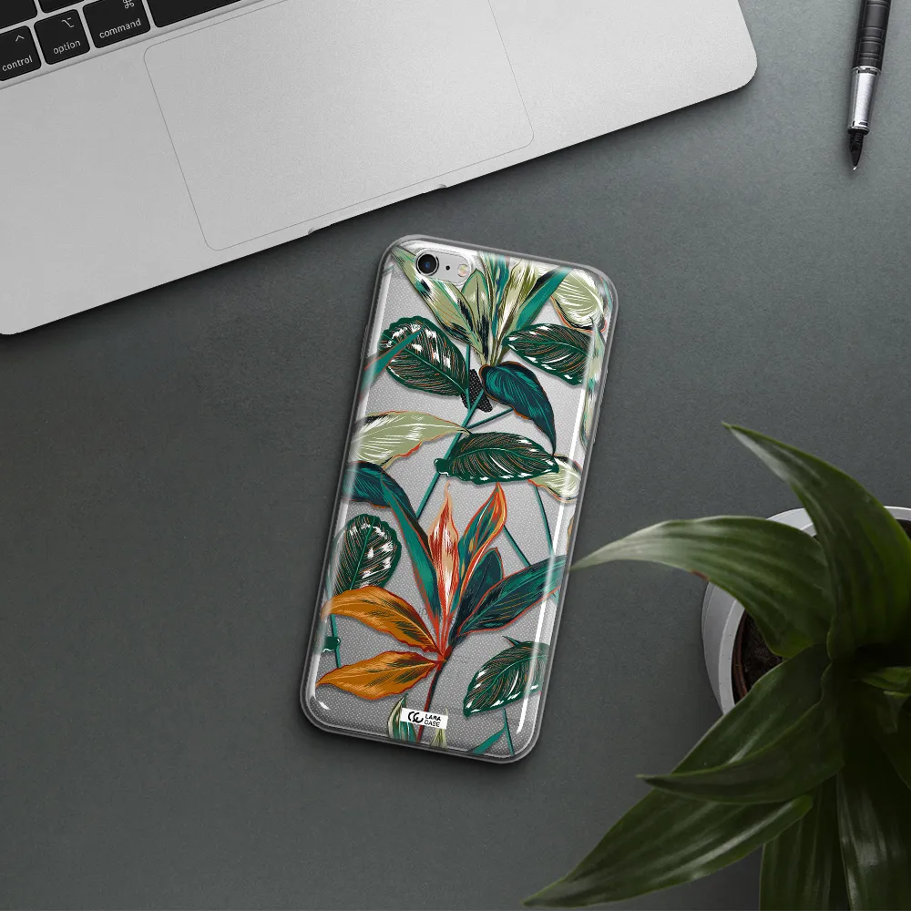 Colorful Tropical Leaves Apple iPhone 6 s plus Clear TPU Case