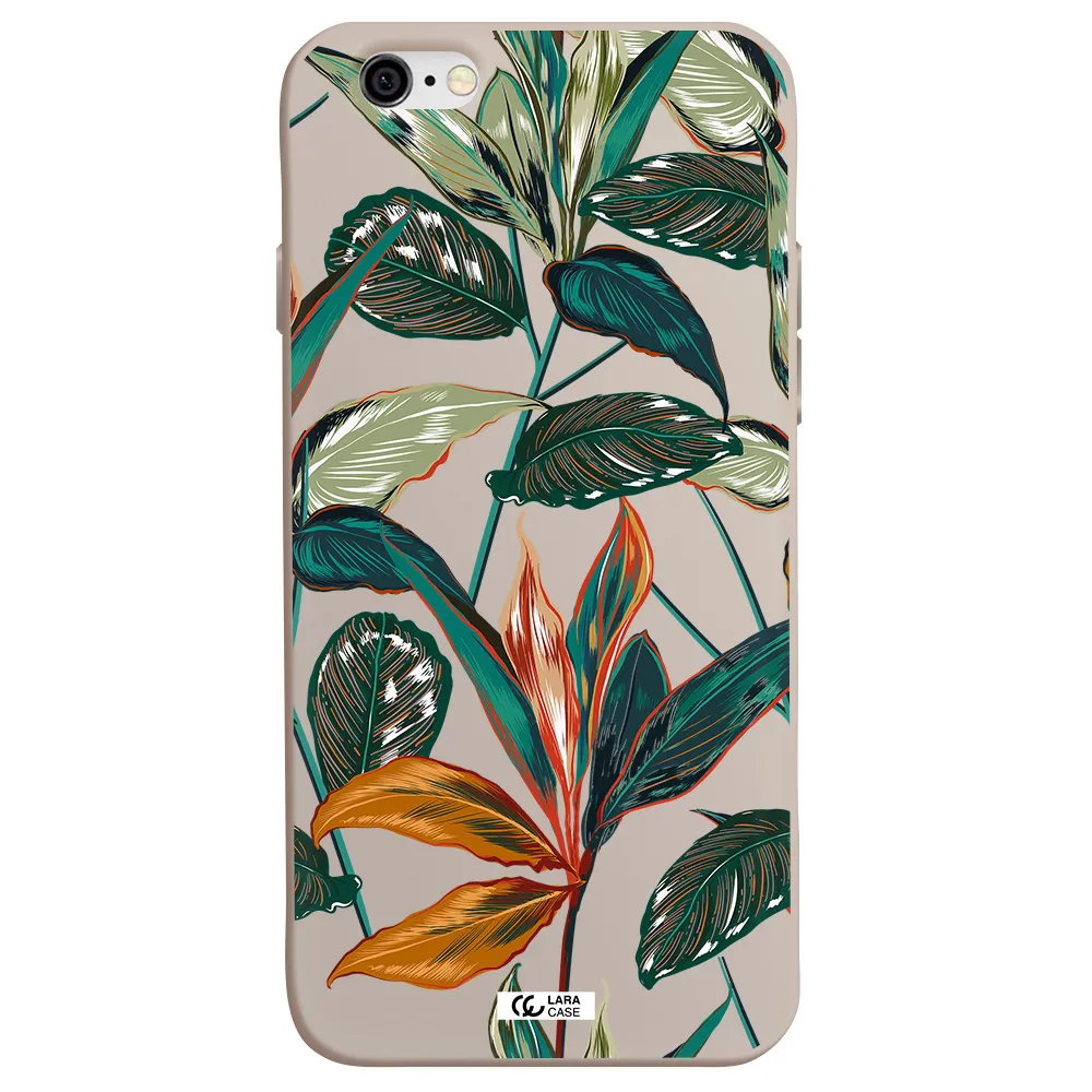 Colorful Tropical Leaves Apple iPhone 6 Silicone Stone Case