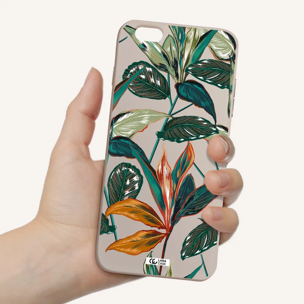 Colorful Tropical Leaves Apple iPhone 6S Silicone Stone Case
