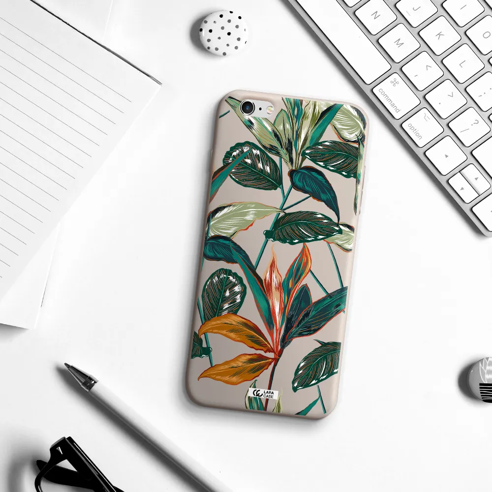 Colorful Tropical Leaves Apple iPhone 6S Silicone Stone Case
