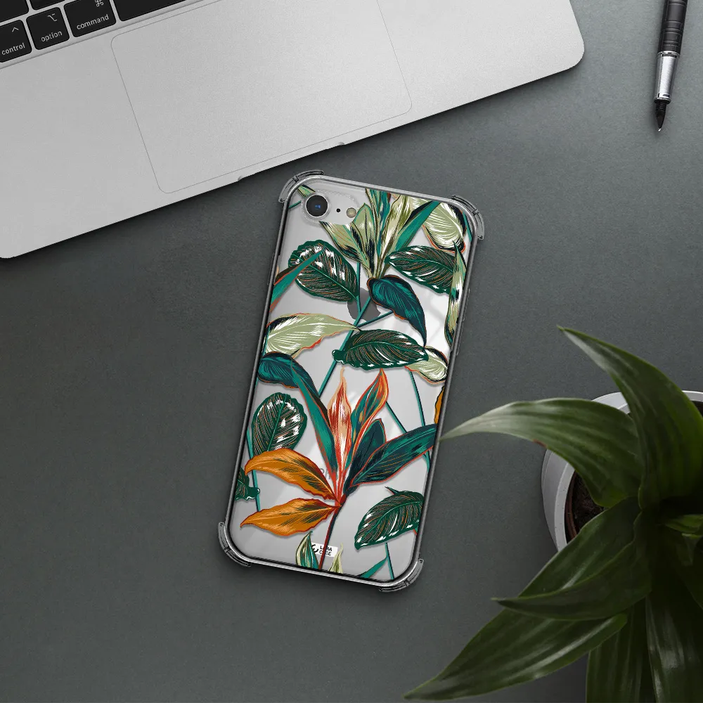 Colorful Tropical Leaves Apple iPhone 7 Clear PC Case