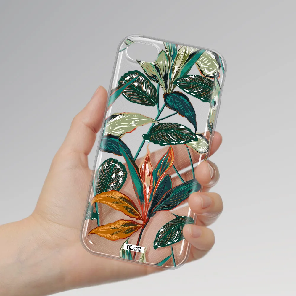 Colorful Tropical Leaves Apple iPhone 7 Clear TPU Case