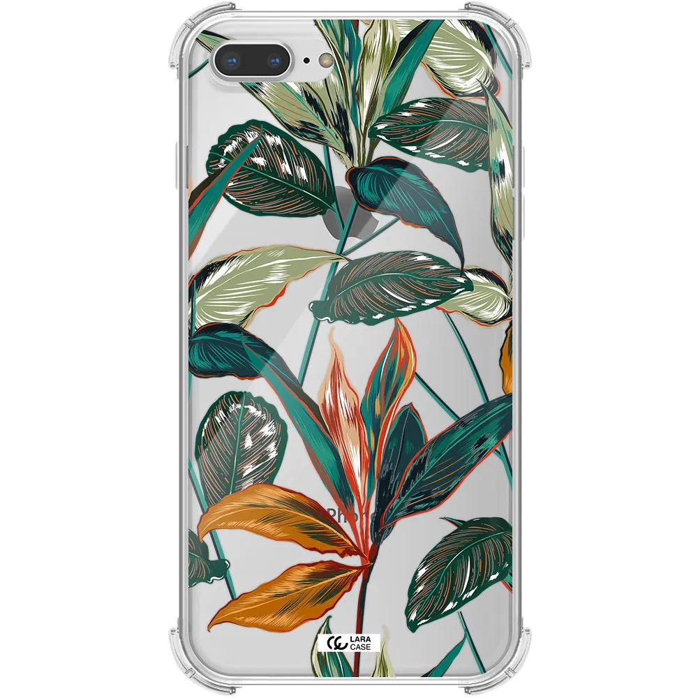 Colorful Tropical Leaves Apple iPhone 7 plus Clear PC Case