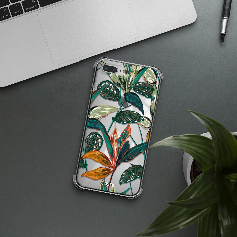 Colorful Tropical Leaves Apple iPhone 7 plus Clear PC Case