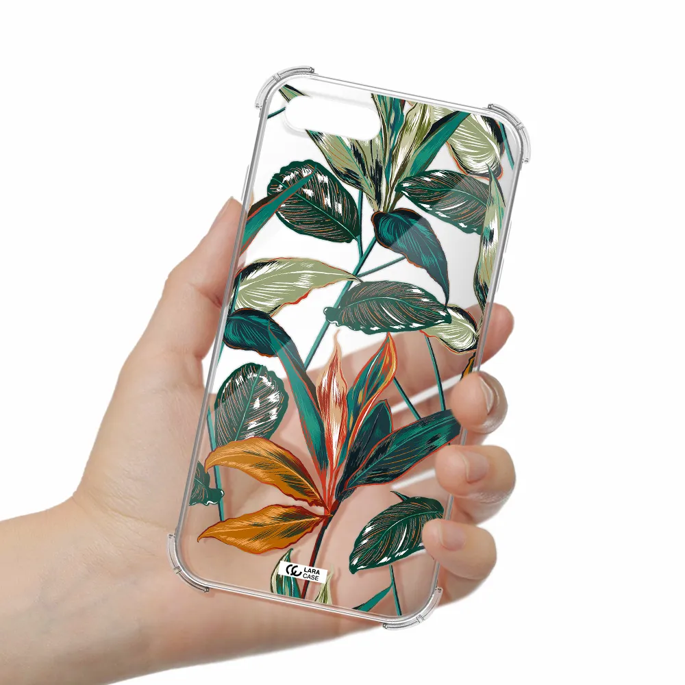 Colorful Tropical Leaves Apple iPhone 8 plus Clear PC Case