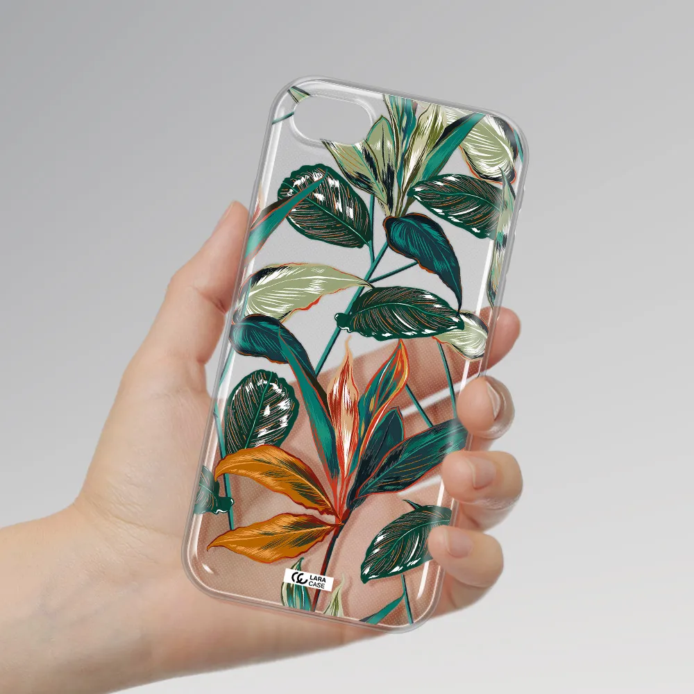 Colorful Tropical Leaves Apple Iphone Se 2020 Clear Tpu Case