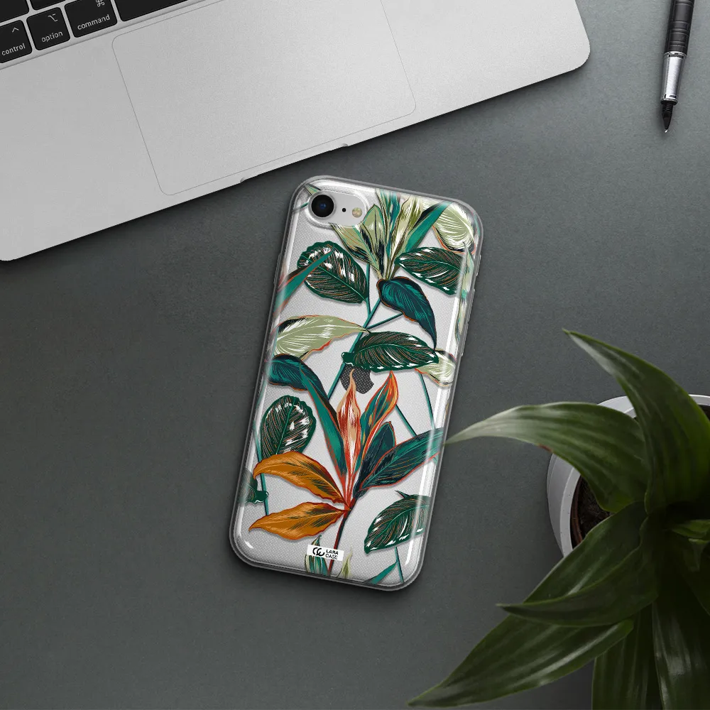 Colorful Tropical Leaves Apple Iphone Se 2020 Clear Tpu Case