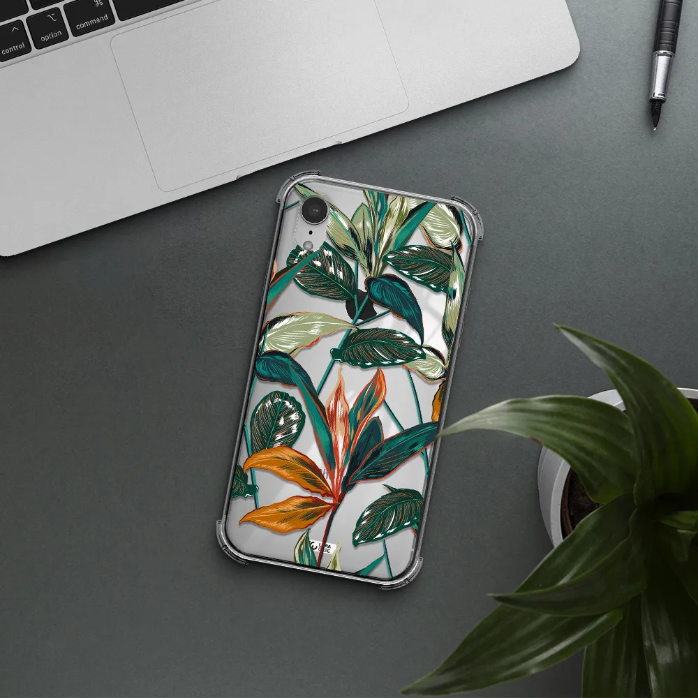 Colorful Tropical Leaves Apple iPhone XR Clear PC Case