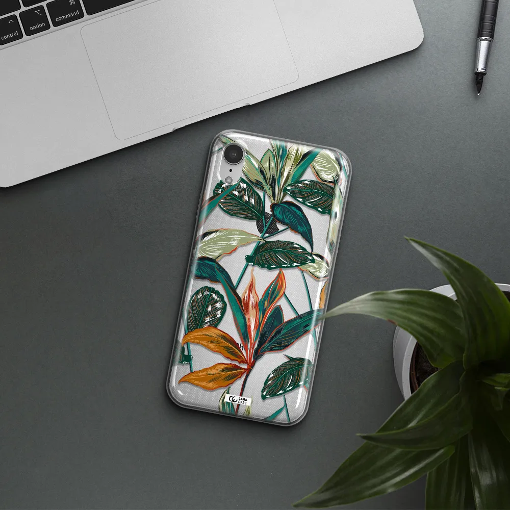 Colorful Tropical Leaves Apple iPhone XR Clear TPU Case