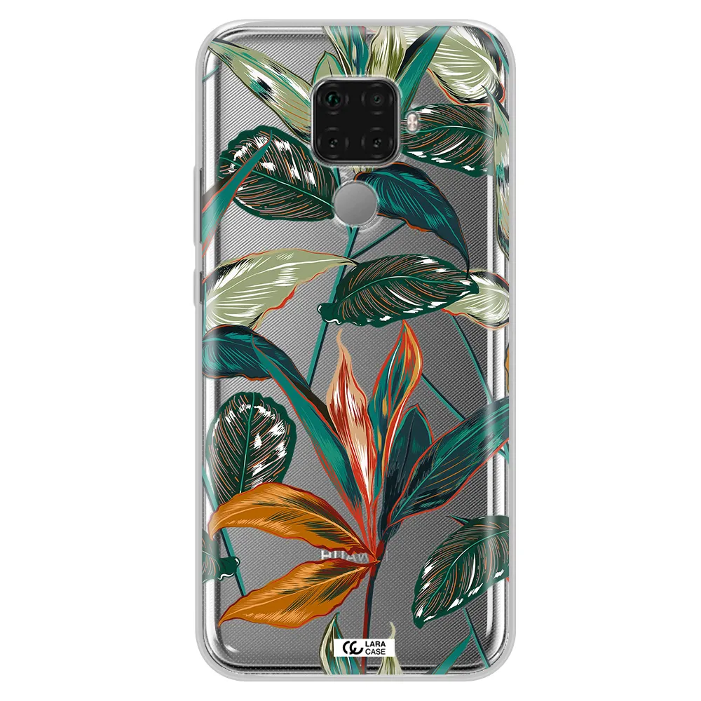 Colorful Tropical Leaves Huawei Mate 30 Lite Clear TPU Case